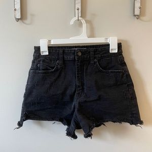 Black jean shorts